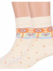 Комплект из 2 пар детских махровых носков Брестские (БЧК), 2-14С3060, рис. 823, СВЕТЛО-ЖЕЛТЫЕ