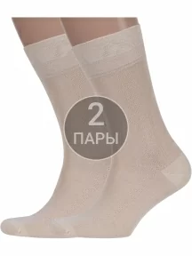 Комплект из 2 пар мужских бамбуковых носков ХОХ, 2-X-1114, БЕЖЕВЫЕ