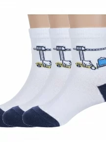 Комплект из 3 пар детских носков "Красная ветка", 3-С-2111, БЕЛЫЕ