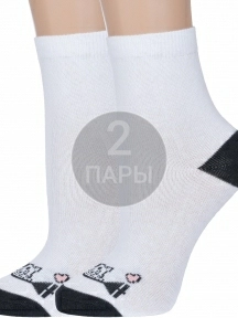 Комплект из 2 пар детских носков "Борисоглебский трикотаж", 2-8С916, БЕЛЫЕ