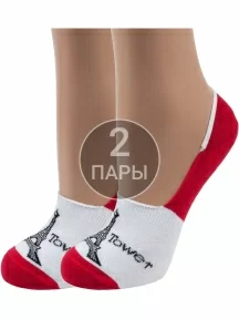 Комплект из 2 пар женских носков ХОХ FANTASY, 2-SF-6, БЕЛО-КРАСНЫЕ