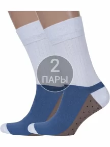 Комплект из 2 пар мужских носков MSCLUB №М46, 2-nm-520, БЕЛО-ДЖИНСОВЫЕ