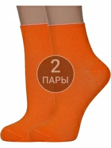Комплект из 2 пар женских носков без резинки ХОХ, 2-G-1406, ОРАНЖЕВЫЕ