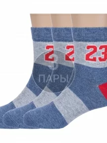 Комплект из 3 пар детских носков "Красная ветка", 3-С-2156, ДЖИНСОВЫЕ