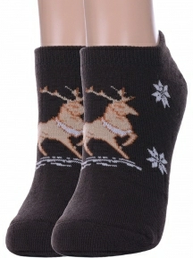 Комплект из 2 пар женских махровых шерстяных носков Альтаир, 2-ДМ-50, ШОКОЛАД