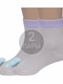 Комплект из 2 пар детских носков с игрушкой "Борисоглебский трикотаж", 2-8С20, СВЕТЛО-СЕРЫЕ