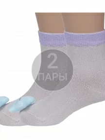 Комплект из 2 пар детских носков с игрушкой "Борисоглебский трикотаж", 2-8С20, СВЕТЛО-СЕРЫЕ