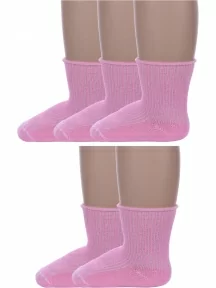 Комплект из 5 пар детских носков Альтаир, 5-С63, РОЗОВЫЕ