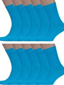 Комплект из 10 пар носков унисекс ХОХ БИРЮЗОВЫЕ (10-X-3R15)