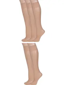 Комплект из 5 пар женских гольфов Conte Natural, телесные (5-14С-58СП/Tension soft 20Г)