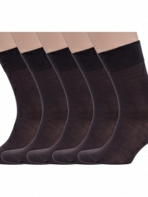 Комплект из 5 пар мужских бамбуковых носков Grinston socks (PINGONS) КОРИЧНЕВЫЕ (5-15D1)