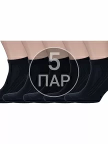 Комплект из 5 пар мужских спортивных носков DiWaRi, 5-7С-37СП, рис. 018, ЧЕРНЫЕ