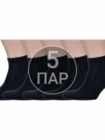 Комплект из 5 пар мужских спортивных носков DiWaRi, 5-7С-37СП, рис. 018, ЧЕРНЫЕ