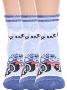 Комплект из 3 пар детских носков Брестские (БЧК), 3-14С3081, рис. 4008, БЛЕДНО-ГОЛУБЫЕ