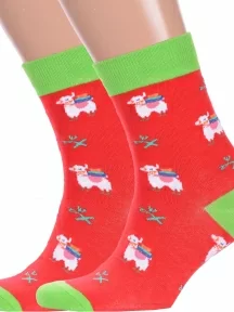 Комплект из 2 пар носков Hobby Line, 2-нус80135-5-18, КРАСНЫЕ