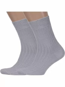 Комплект из 2 пар мужских носков Брестские (БЧК), 2-14С2220, рис. 055, СВЕТЛО-СЕРЫЕ
