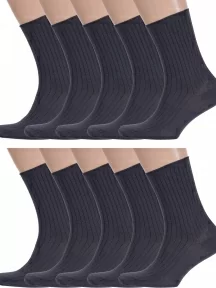 Комплект из 10 пар носков с ослабленной резинкой Альтаир, 10-А205, ТЕМНО-СЕРЫЕ