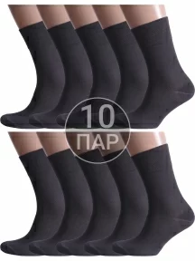 Комплект из 10 пар мужских носков Альтаир, 10-H226, ГРАФИТ