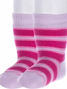 Комплект из 2 пар детских махровых носков Альтаир, 2-С114, МАЛИНОВО-СИРЕНЕВЫЕ