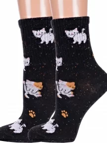 Комплект из 2 пар женских спортивных носков Брестские (БЧК), 2-20С1128, рис. 578, ЧЕРНЫЕ