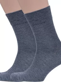 Комплект из 2 пар мужских бамбуковых носков Grinston socks (PINGONS), 2-15D1, СЕРЫЕ