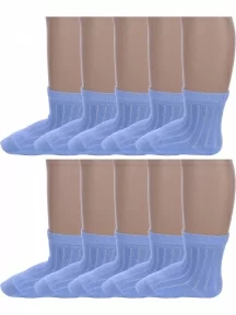 Комплект из 10 пар детских носков Альтаир, 10-М20, ГОЛУБЫЕ