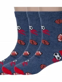 Комплект из 3 пар детских носков RuSocks (Орудьевский трикотаж) рис. 01, ДЖИНС (3-Д3-13500)