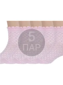 Комплект из 5 пар детских носков "Борисоглебский трикотаж" РОЗОВЫЕ (5-8С989)