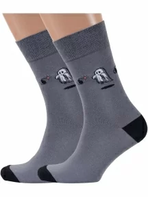 Комплект из 2 пар мужских носков MSCLUB №М45, 2-nm-511, СЕРЫЕ