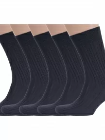 Комплект из 5 пар мужских носков RuSocks (Орудьевский трикотаж) из 100% хлопка, 5-М3-11001, рис. 02, ТЕМНО-СЕРЫЕ