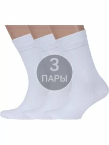 Комплект из 3 пар мужских носков MSCLUB, 3-ПН-01Э, БЕЛЫЕ