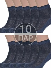 Комплект из 10 пар мужских носков Альтаир СИНИЕ (10-А43)