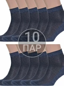 Комплект из 10 пар мужских носков Альтаир, 10-А43, СИНИЕ