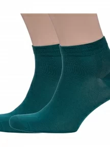 Комплект из 2 пар мужских носков Sergio di Calze (PINGONS) из мерсеризованного хлопка, 2-17SC7, ЗЕЛЕНЫЕ