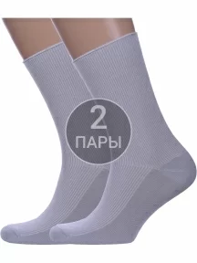Комплект из 2 пар носков с анатомической резинкой Альтаир, 2-С198, СВЕТЛО-СЕРЫЕ