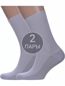 Комплект из 2 пар носков с анатомической резинкой Альтаир, 2-С198, СВЕТЛО-СЕРЫЕ