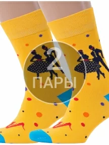Комплект из 2 пар мужских носков MSCLUB №М06, 2-NM-78Э, ЖЕЛТЫЕ