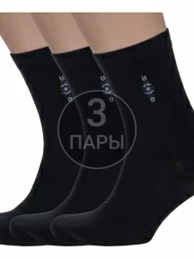 Комплект из 3 пар мужских носков Альтаир, 3-С7, ЧЕРНЫЕ