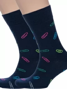 Комплект из 2 пар мужских носков MSCLUB №М51, 2-nm-589, ТЕМНО-СИНИЕ