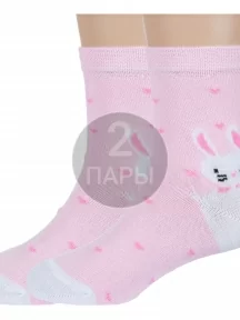 Комплект из 2 пар детских носков "Борисоглебский трикотаж", 2-8С988, РОЗОВЫЕ