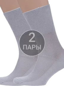 Комплект из 2 пар мужских медицинских носков Dr. Feet (PINGONS) из 100% хлопка, 2-15DF2, СВЕТЛО-СЕРЫЕ