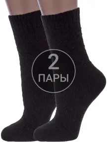 Комплект из 2 пар женских полушерстяных носков RuSocks (Орудьевский трикотаж) ЧЕРНЫЕ (2-Ж3-38847)