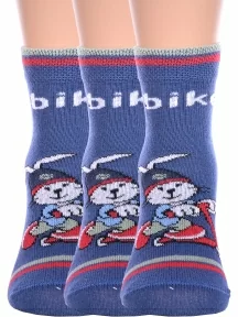 Комплект из 3 пар детских носков Брестские (БЧК), 3-14С3081, рис. 4015, ТЕМНО-ДЖИНСОВЫЕ