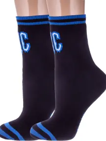Комплект из 2 пар детских махровых носков Conte kids рис. 595, СИНИЕ (2-21С-13СП)