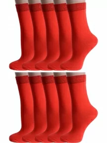Комплект из 10 пар детских носков Альтаир, 10-А94, КРАСНЫЕ