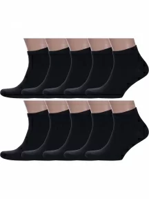 Комплект из 10 пар мужских носков Альтаир, 10-О214, ЧЕРНЫЕ