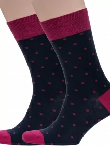 Комплект из 2 пар мужских носков Grinston socks (PINGONS), 2-18D1, БОРДОВЫЕ