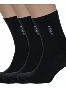 Комплект из 3 пар мужских носков Альтаир, 3-С7, ЧЕРНЫЕ