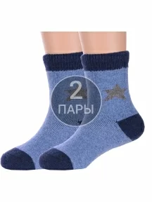 Комплект из 2 пар детских теплых махровых носков Hobby Line ДЖИНСОВЫЕ (2-Ндад7616)