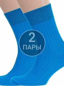 Комплект из 2 пар мужских носков RuSocks (Орудьевский трикотаж) из 100% хлопка, 2-М3-11001, рис. 01, ТЕМНО-БИРЮЗОВЫЕ